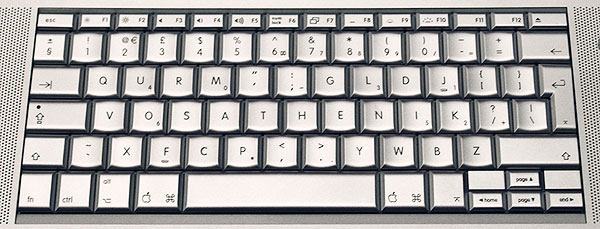 MacBook Pro keyboard in Vosathenik-Q arrangement